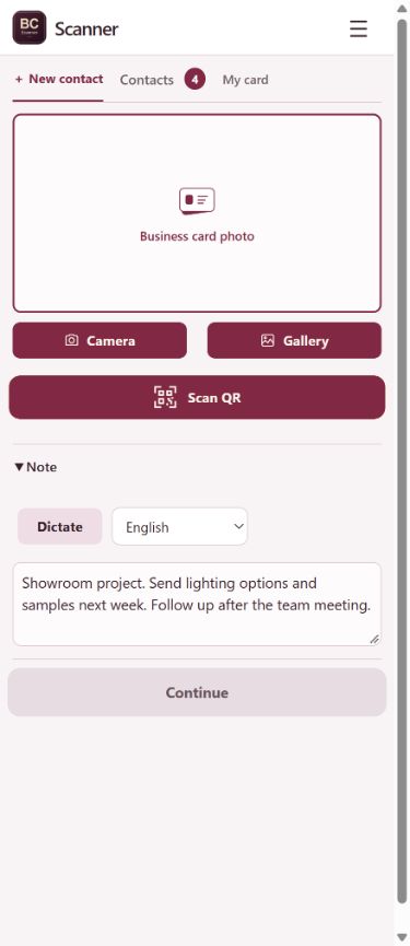 Voice notes — BC Scanner